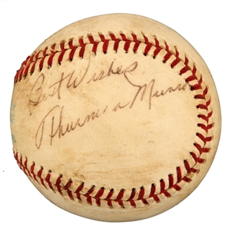 Thurman Munson Personally Owned Game Used and Signed Official A.L. Baseball-Diana Munson LOA- MEARS LOA